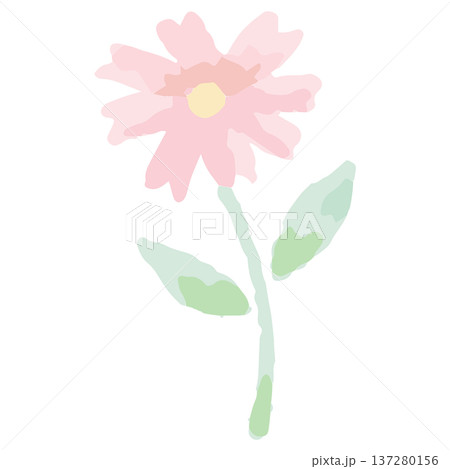 幼稚園・保育園向け 9月のやさしい水彩挿絵イラストシリーズ｜コスモス 137280156