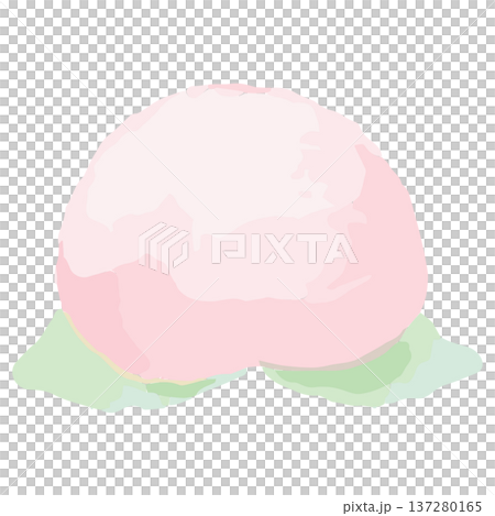 幼稚園・保育園向け 9月のやさしい水彩挿絵イラストシリーズ｜桃 137280165