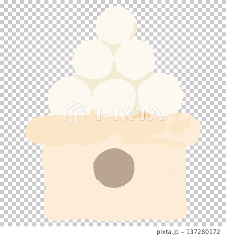 幼稚園・保育園向け 9月のやさしい水彩挿絵イラストシリーズ｜月見団子 137280172