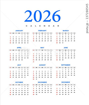 Modern 2026 yearly calendar planner Modern 2026 yearly calendar planner 137280545
