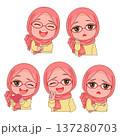 muslim hijab emoticon set collection 137280703