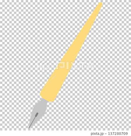黄色い軸のつけペンのイラスト カブラペン 線なし 黄色い軸のつけペンのイラスト カブラペン 線なし 137280709