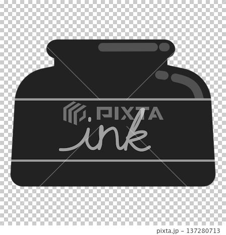 真横から見たインクつぼのイラスト 線なし フラット 真横から見たインクつぼのイラスト 線なし フラット 137280713