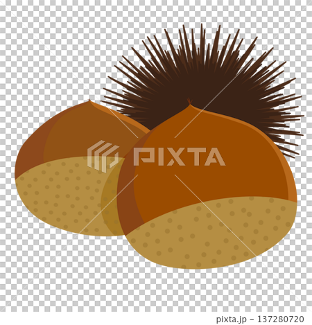 栗子和栗子的插圖（無線條） 137280720