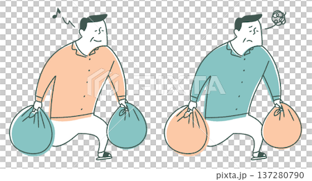 老年男子丟垃圾 137280790