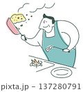 料理をする高齢男性 137280791