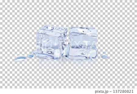 Ice illustration realistic cube 137280821