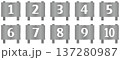 シンプルな看板風の数字アイコンセット 137280987