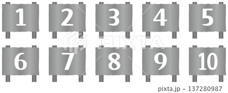 シンプルな看板風の数字アイコンセット 137280987