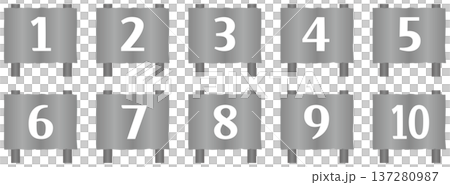 シンプルな看板風の数字アイコンセット 137280987