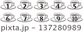 可愛いコーヒーカップの数字アイコンセット 137280989
