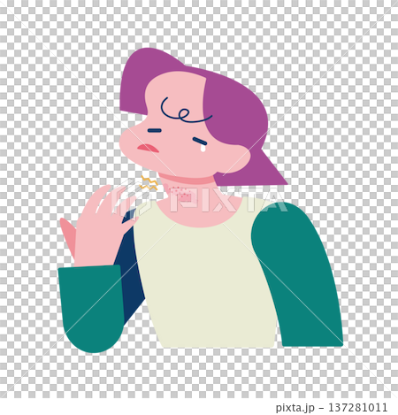 湿疹 蕁麻疹 汗疹で首が赤く炎症して痒い人 137281011