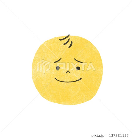 仕方なさそうに苦笑する丸いアイコン風イラスト 137281135