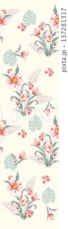 Delicate Pastel Floral Watercolor Vertical Designs With Soft Romantic Blooms And Gentle Botanical Motifs 137281317