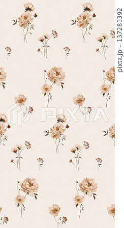 Delicate Pastel Floral Watercolor Vertical Designs With Soft Romantic Blooms And Gentle Botanical Motifs 137281392
