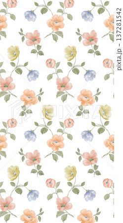 Delicate Pastel Floral Watercolor Vertical Designs With Soft Romantic Blooms And Gentle Botanical Motifs Delicate Pastel Floral Watercolor Vertical Designs With Soft Romantic Blooms And Gentle Botanical Motifs 137281542