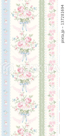 Delicate Pastel Floral Watercolor Vertical Designs With Soft Romantic Blooms And Gentle Botanical Motifs 137281694