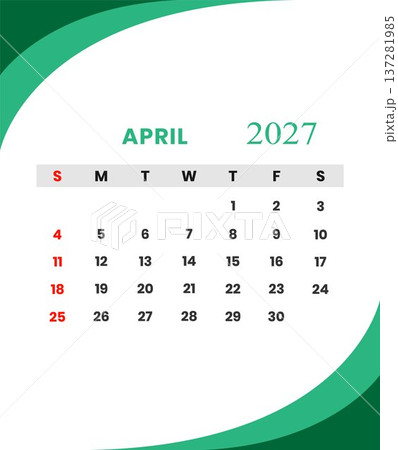 April 2027 calendar for planning and scheduling April 2027 calendar for planning and scheduling 137281985