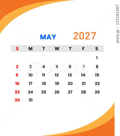 May 2027 calendar for planning and scheduling 137281987