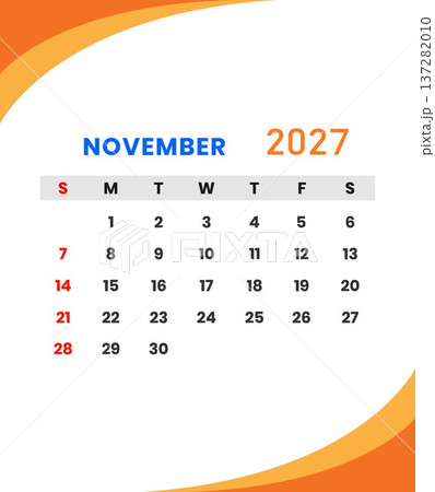 November 2027 calendar for planning and scheduling 137282010
