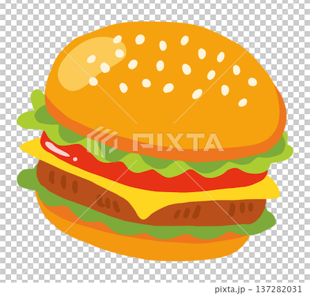 Hamburger hand drawn illustration 137282031