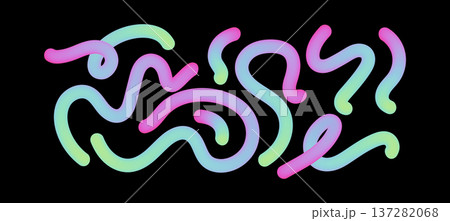 Abstract neon wave design with flowing gradient lines and bright glow effects. Dynamic light ribbons create futuristic pattern with blue curves and colorful motion blur elements. 137282068