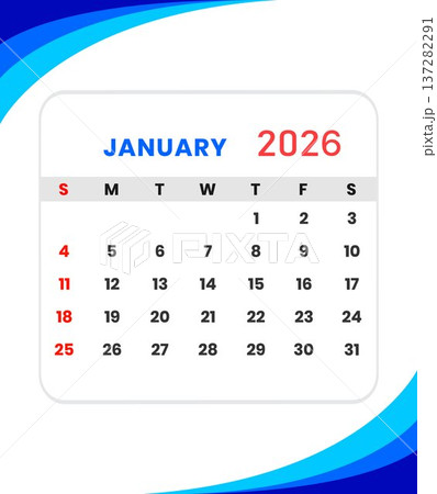 Jnanuary 2026 calendar template 137282291