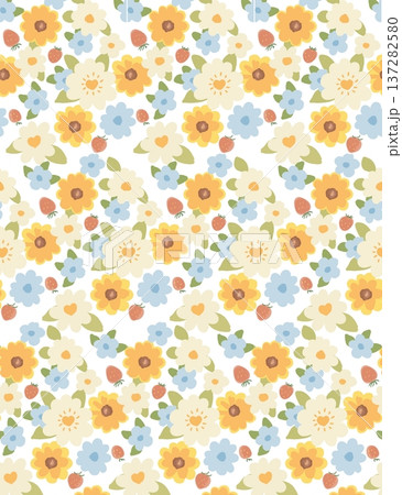 watercolor pattern with sunflowers watercolor pattern with sunflowers 137282580