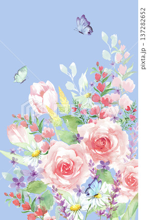 vintage invitation card with ornate elegant retro abstract flora 137282652