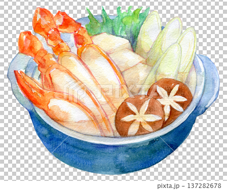 水彩插畫，手繪，暖蟹火鍋 137282678