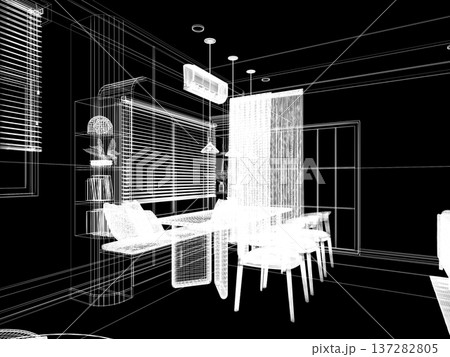 modern dining room interior design ,3d rendering modern dining room interior design ,3d rendering 137282805