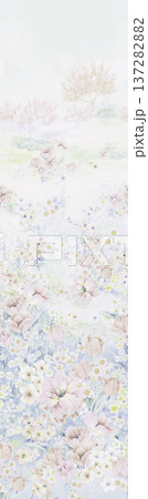 abstract watercolor on paper boat 137282882