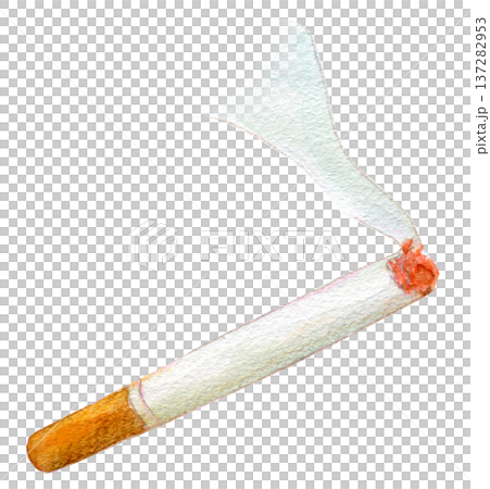 水彩イラスト 手描き 火のついたタバコ 水彩イラスト 手描き 火のついたタバコ 137282953