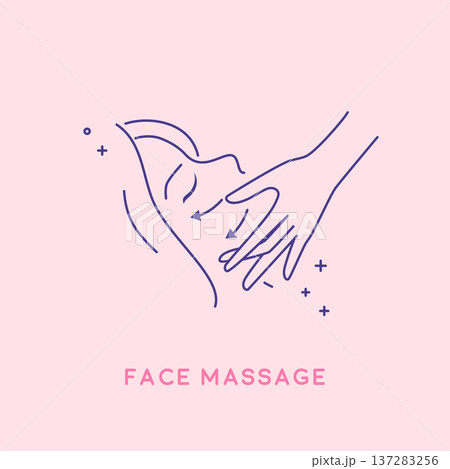 Facial massage icon. Cosmetology concept. Cosmetology concept. Facial massage icon. Cosmetology concept. Cosmetology concept. 137283256