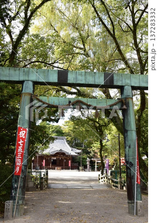 三重県四日市市 諏訪神社二の鳥居と拝殿 三重県四日市市 諏訪神社二の鳥居と拝殿 137283332