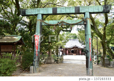 三重県四日市市 諏訪神社二の鳥居と拝殿 三重県四日市市 諏訪神社二の鳥居と拝殿 137283333