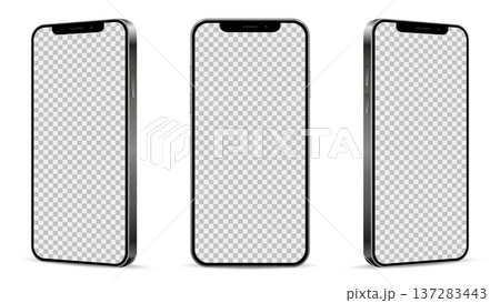 Realistic smartphone mockup. Mobile phone with empty display 137283443