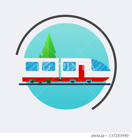 Modern train icon. Vector travel concept background. Flat design modern illustration. 137283490