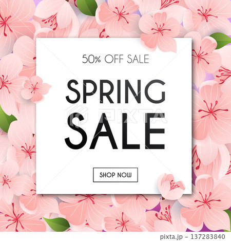 Sale Banner with flowers, Poster, Flyer. Vector illustration. Sale Banner with flowers, Poster, Flyer. Vector illustration. 137283840