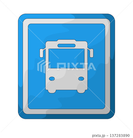Illustration of Bus Stop Sign 137283890