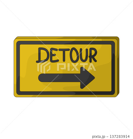 Illustration of Detour Sign Illustration of Detour Sign 137283914