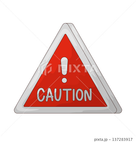 Illustration of Caution Sign Illustration of Caution Sign 137283917