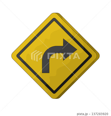 Illustration of Right Turn Sign Illustration of Right Turn Sign 137283920