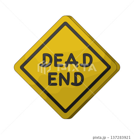 Illustration of Dead End Sign 137283921
