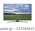 Smart tv with blue cornflowers field on screen 137284015