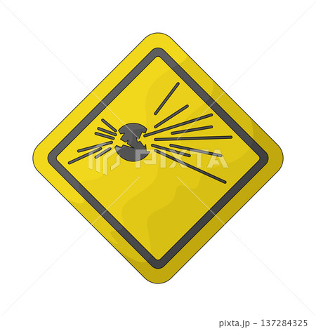 Illustration of Explosive Warning Sign Illustration of Explosive Warning Sign 137284325