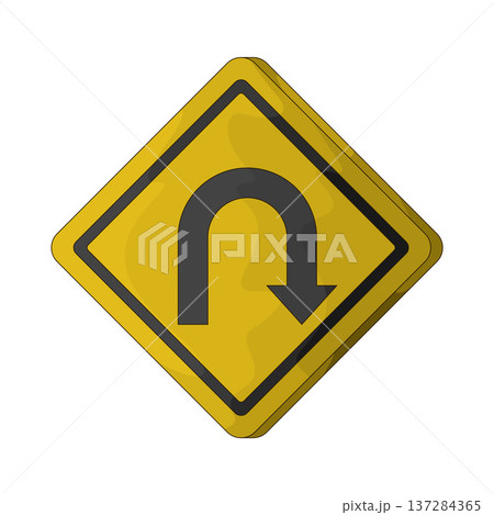 Illustration of U-Turn Sign Illustration of U-Turn Sign 137284365