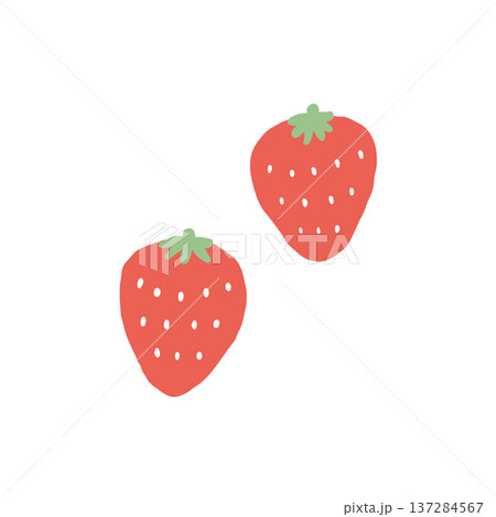 いちごのイラスト素材（春の果物） 137284567