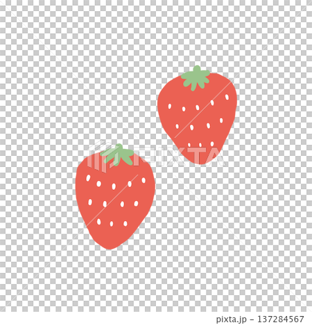 いちごのイラスト素材（春の果物） 137284567