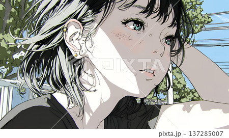 輝く瞳で見つめる好奇心旺盛な若い女性